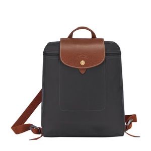 Long Champ Le Pliage Backpack in Grey